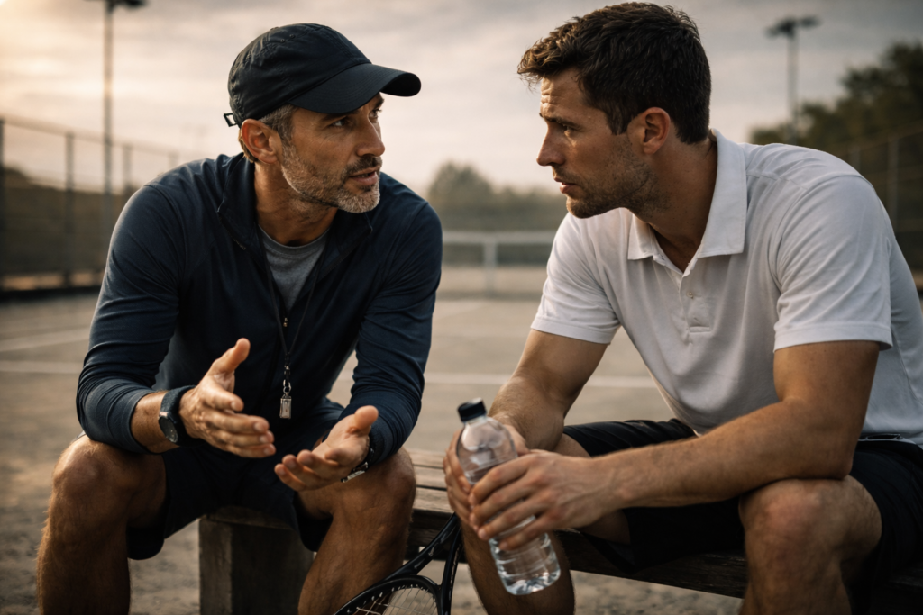 coach-mental-au-tennis-avec-joueur Développer le mental au tennis - coaching préparation mentale
