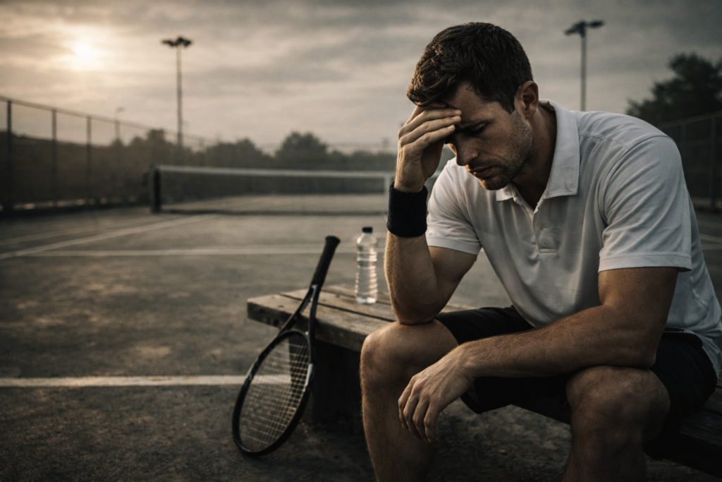 Gestion stress anxiété match tennis - joueur concentration