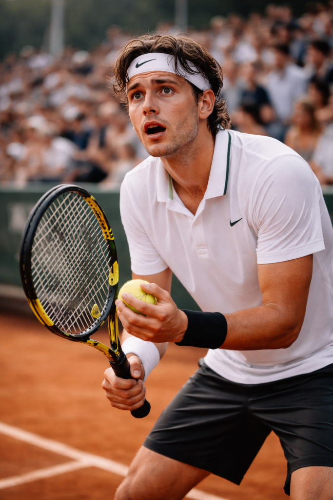 Joueur a peur suite doubles fautes tennis